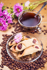 hot coffee with flower