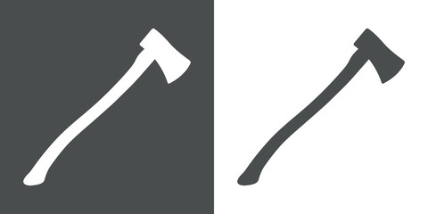 Icono plano silueta hacha de leñador gris
