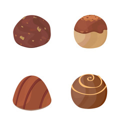 vector set of chocolate candies. cartoon candies on dark background