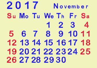 Календарь 2017 года со стеклянными числами