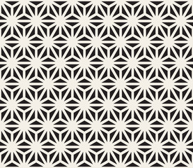 Vector Seamless Black And White Triangle Lines Grid Pattern