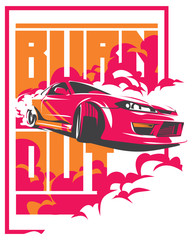Burnout car, Japanese drift sport, JDM, © labitase