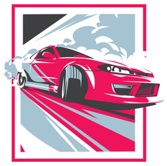 Burnout car, Japanese drift sport, JDM,