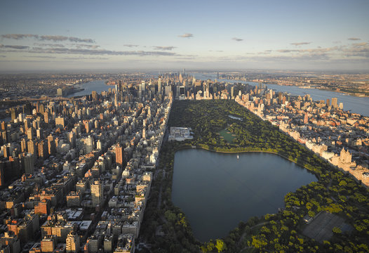 USA, New York City, Aerial photograph of Central Park in Manhattan