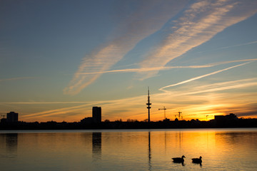 Sonnenuntergang an der Alster © Kai Braun