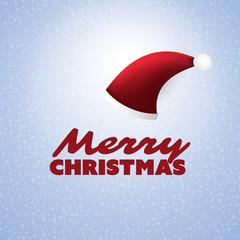 Fototapeta na wymiar Merry Christmas Card With Santa Claus' Hat