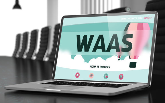Laptop Screen with Waas Concept. 3D.