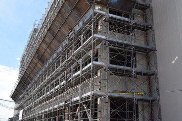 工事現場の足場