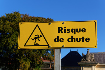 Panneau risque de chute