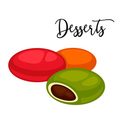 Delicious sweet dessert. Vector cartoon Illustration