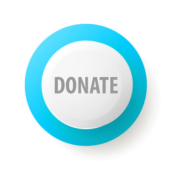 Donate. Web button for charity vector