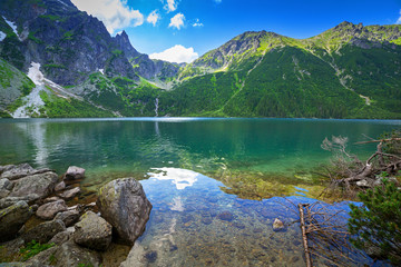 Eye of the Sea lake in Tatra mountains, Poland - obrazy, fototapety, plakaty