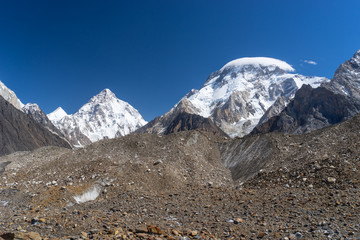 Naklejka premium K2 and Broad peak mountain, K2 trek