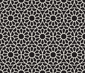 Vector Seamless Black and White Lace Ornamental Pattern