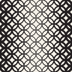 Vector Seamless Black and White Circle Lattice Pattern