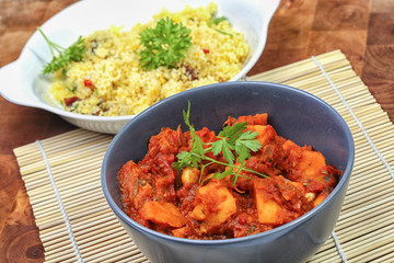 Curry of pumpkin with couscous
