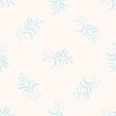 Fototapeta na wymiar Seamless pattern with floral elements for wallpaper or fabric. 