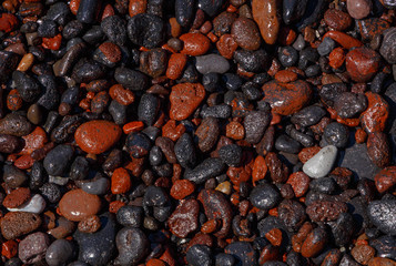stones on Red Beach on Santorini