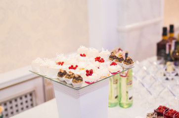 Buffet with a variety of delicious sweets, food ideas, celebration