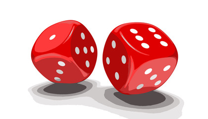 3d image of game dices. Image with clipping path
