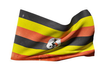 Uganda flag waving