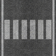 Seamless texture of grey asphalt road with white stripes