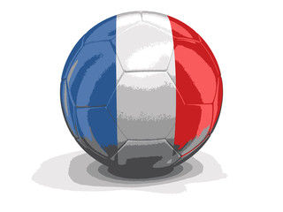 Fototapeta premium Soccer football with French flag. Image with clipping path