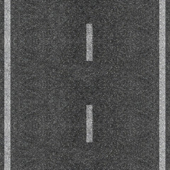 Seamless texture of grey asphalt road with white stripes © Riko Best