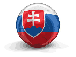 Soccer football with Slovak flag. Image with clipping path