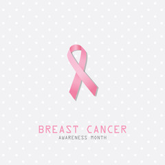 Breast cancer. Pink ribbon. Symbol for breast cancer awareness.