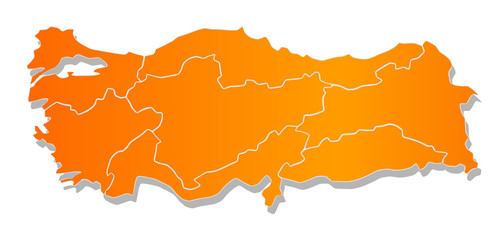 Map of Turkey. Image with clipping path. - 123535701