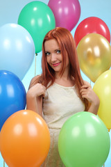 Portrait girl with balloons