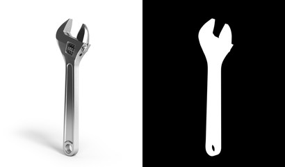 Adjustable wrench 3d render isolated on white background