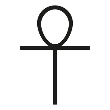 recommend clip art: Ankh Icon black silhouette. Ancient Egyptian cross sign. Vector illustration.