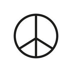 Peace Sign Icon black silhouette. Vector illustration.