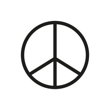 Peace Sign Icon black silhouette. Vector illustration.
