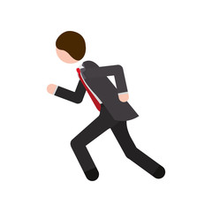 man formal suit gray with quickly vector illustration