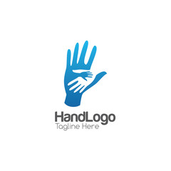 Fototapeta na wymiar Hand Creative Concept Logo Design Template