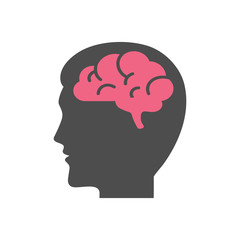 Head with brain vector illustration
