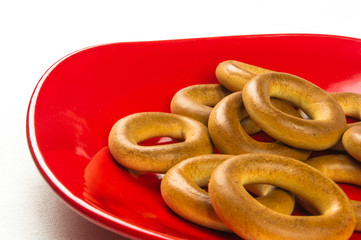 small bagels on a white background