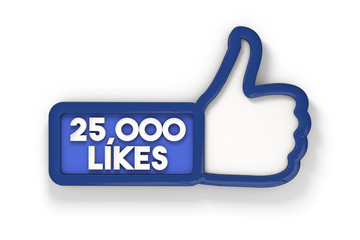 25,000 likes social media thumbs up banner