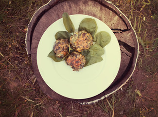 Spinach pancakes on a plate