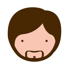 head man with beard and mustache vector illustration