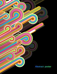 Abstract background with colorful lines - dark version.