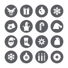 Christmas icons. Vector set.