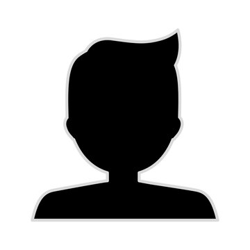 recommend clip art: silhouette half body boy monochrome pompadour vector illustration