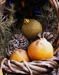 Christmas decoration with fir branches