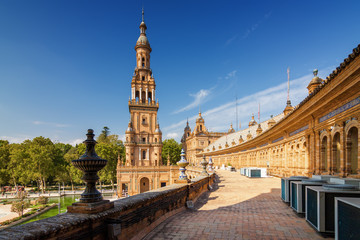 Naklejka na ściany i meble Architectural complex of Plaza de Espana in Sevilla, Andalusia province, Spain.