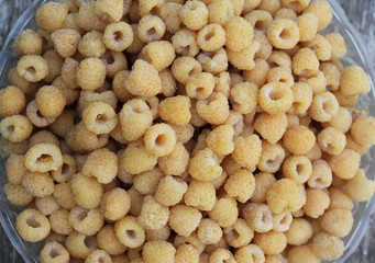 Fresh yellow raspberries