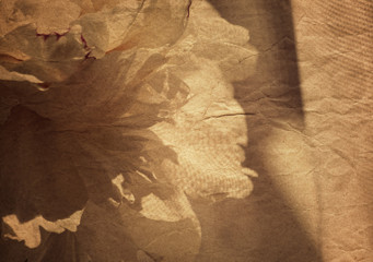 Vintage floral background with aged paper texture overlay.